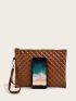 Quilted Detail Square Bag With Wristlet