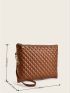 Quilted Detail Square Bag With Wristlet