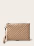 Quilted Detail Square Bag With Wristlet