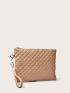 Quilted Detail Square Bag With Wristlet