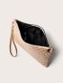 Quilted Detail Square Bag With Wristlet