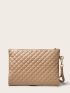 Quilted Detail Square Bag With Wristlet