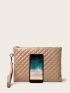 Quilted Detail Square Bag With Wristlet