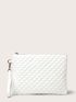 Quilted Detail Square Bag With Wristlet