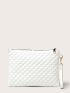 Quilted Detail Square Bag With Wristlet