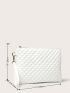 Quilted Detail Square Bag With Wristlet