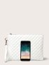 Quilted Detail Square Bag With Wristlet