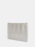 Metallic Chevron Zipper Square Bag
