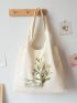 Floral & Slogan Graphic Shopper Bag