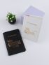 2pcs Couple Metallic Crown & Letter Graphic Passport Case