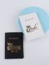 2pcs Couple Metallic Crown & Letter Graphic Passport Case