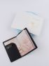 2pcs Couple Metallic Crown & Letter Graphic Passport Case