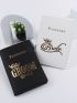 2pcs Couple Metallic Crown & Letter Graphic Passport Case