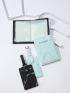 4pcs Marble Pattern Passport Case & Luggage Tag