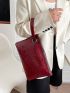 Crocodile Embossed Square Bag