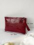 Crocodile Embossed Square Bag