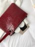 Crocodile Embossed Square Bag