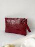 Crocodile Embossed Square Bag
