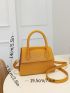 Mini Letter Graphic Snap Button Square Bag