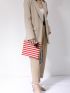 Striped Graphic Tassel Decor Square Bag