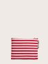 Striped Graphic Tassel Decor Square Bag