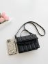 Quilted Flap Chain Square Bag