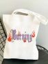 Letter Graphic Shopper Bag
