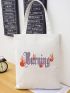 Letter Graphic Shopper Bag