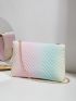 Ombre Chevron Chain Flap Square Bag