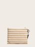 Striped Graphic Tassel Decor Square Bag