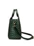 3pcs Crocodile Embossed Top Handle Bag Set With Bag Charm