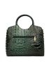 3pcs Crocodile Embossed Top Handle Bag Set With Bag Charm