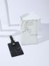 Marble & Letter Graphic Passport Case With Luggage Tag
