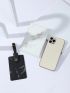 Marble & Letter Graphic Passport Case With Luggage Tag