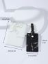 Marble & Letter Graphic Passport Case With Luggage Tag