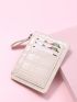 Crocodile Embossed Button Decor Card Holder