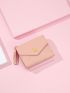 Embossed Detail Tassel Decor Small Wallet