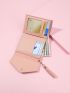Embossed Detail Tassel Decor Small Wallet