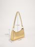 Metallic Textured Baguette Bag