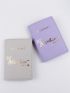 2pcs Metallic Slogan Graphic Passport Case