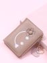 Floral Print Heart Charm Small Wallet