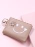 Floral Print Heart Charm Small Wallet