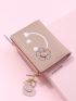 Floral Print Heart Charm Small Wallet