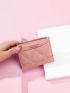 Quilted Letter Graphic Small Wallet