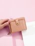 Crocodile Embossed Snap Button Small Wallet