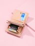 Crocodile Embossed Snap Button Small Wallet