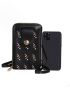 Leaf Graphic Snap Button Phone Wallet