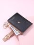 Letter Graphic Heart Charm Small Wallet
