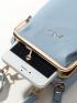 Letter Graphic Kiss Lock Phone Wallet