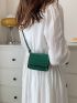 Mini Crocodile Embossed Flap Chain Square Bag